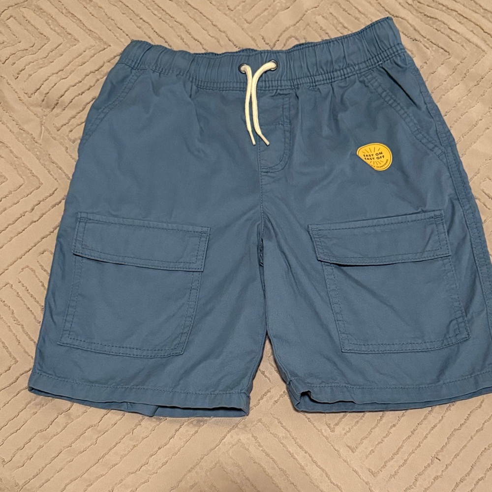 Cat & Jack Slate Blue Boys Cargo Shorts with Drawstring - Size 10/12
